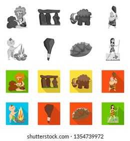 Isolated object of evolution  and prehistory symbol. Collection of evolution  and development  vector icon for stock.
