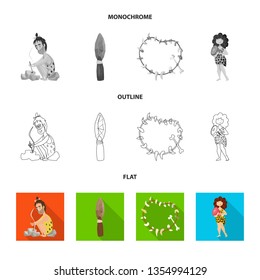 Isolated object of evolution  and prehistory symbol. Set of evolution  and development  stock vector illustration.