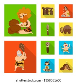 Isolated object of evolution  and prehistory symbol. Collection of evolution  and development  vector icon for stock.