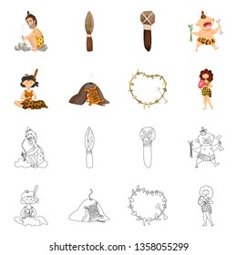 Isolated object of evolution  and prehistory symbol. Collection of evolution  and development  stock vector illustration.