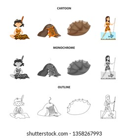 Isolated object of evolution  and prehistory symbol. Collection of evolution  and development  vector icon for stock.