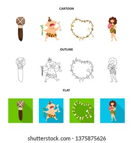 Isolated object of evolution  and prehistory symbol. Set of evolution  and development  vector icon for stock.