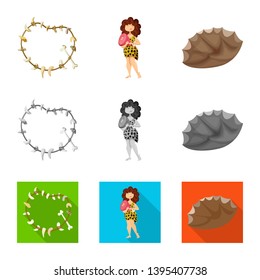 Isolated object of evolution  and prehistory symbol. Collection of evolution  and development  vector icon for stock.