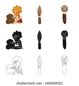 Isolated object of evolution  and prehistory symbol. Set of evolution  and development  stock vector illustration.