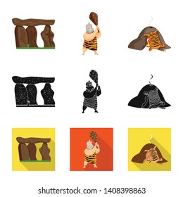 Isolated object of evolution  and prehistory symbol. Set of evolution  and development  vector icon for stock.