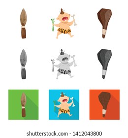 Isolated object of evolution  and prehistory symbol. Set of evolution  and development  stock vector illustration.