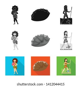 Isolated object of evolution  and prehistory symbol. Collection of evolution  and development  vector icon for stock.