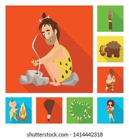 Isolated object of evolution  and prehistory symbol. Set of evolution  and development  stock vector illustration.