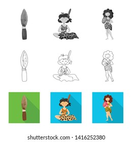 Isolated object of evolution  and prehistory symbol. Collection of evolution  and development  vector icon for stock.