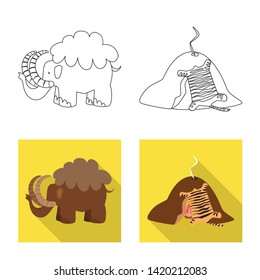Isolated object of evolution  and prehistory symbol. Set of evolution  and development  stock symbol for web.