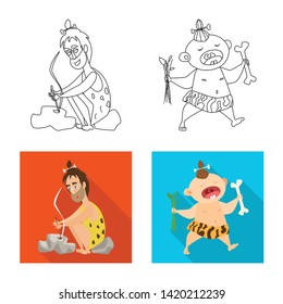 Isolated object of evolution  and prehistory symbol. Collection of evolution  and development  stock symbol for web.