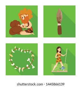 Isolated object of evolution and prehistory symbol. Collection of evolution and development stock symbol for web.