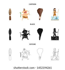 Isolated object of evolution and prehistory symbol. Collection of evolution and development stock symbol for web.