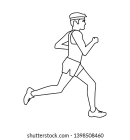 Isolated object of exercise and sprinter  icon. Set of exercise and marathon vector icon for stock.