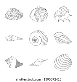 Isolated object of exotic and seafood  logo. Collection of exotic and aquatic vector icon for stock.