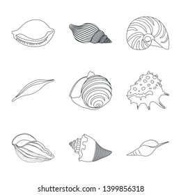 Isolated object of exotic and seafood  logo. Set of exotic and aquatic stock symbol for web.