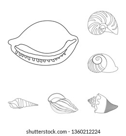 Isolated object of exotic and seafood  sign. Collection of exotic and aquatic stock vector illustration.