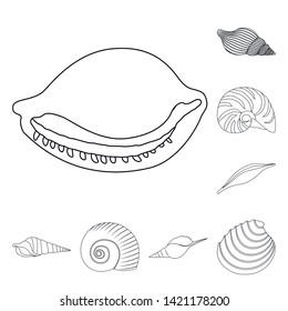 Isolated object of exotic and seafood  sign. Collection of exotic and aquatic stock symbol for web.