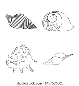 Isolated object of exotic and seafood sign. Set of exotic and aquatic stock symbol for web.