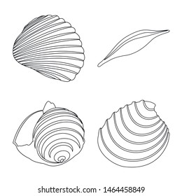 Isolated object of exotic and seafood sign. Collection of exotic and aquatic stock symbol for web.