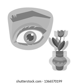 Isolated object of eye and poor logo. Collection of eye and blindness stock vector illustration.