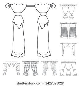 Isolated object of fabric and decoration icon. Set of fabric and cornice vector icon for stock.