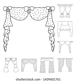 Isolated object of fabric and decoration icon. Collection of fabric and cornice vector icon for stock.