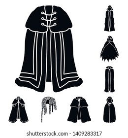 Isolated object of fabric and garment icon. Collection of fabric and clothes stock vector illustration.