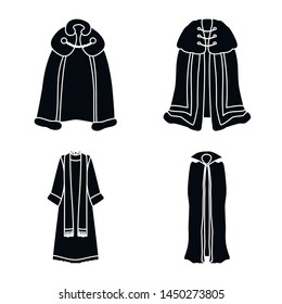 Isolated object of fabric and garment icon. Set of fabric and clothes stock vector illustration.