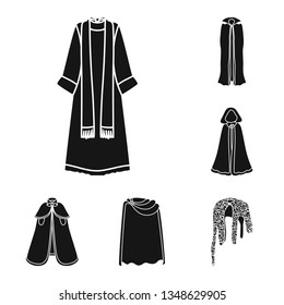 Isolated object of fabric and garment logo. Collection of fabric and clothes stock vector illustration.