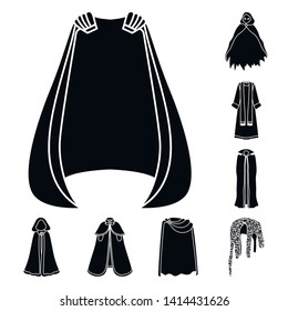 Isolated object of fabric and garment sign. Set of fabric and clothes vector icon for stock.