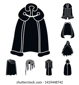 Isolated object of fabric and garment symbol. Set of fabric and clothes stock vector illustration.