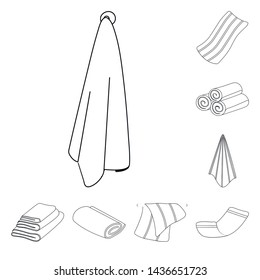 Isolated object of fabric and hygiene icon. Set of fabric and bathroom stock vector illustration.