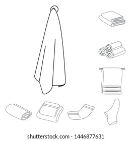 Isolated object of fabric and hygiene icon. Set of fabric and bathroom stock symbol for web.