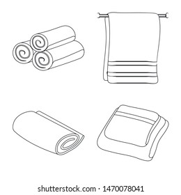 Isolated object of fabric and hygiene logo. Set of fabric and bathroom stock vector illustration.