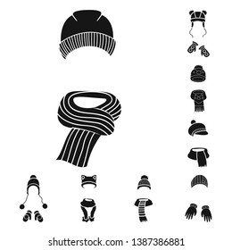 Isolated object of fabric and weather  icon. Set of fabric and fashion  stock vector illustration.