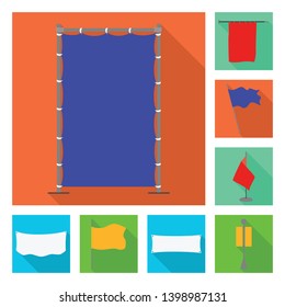 Isolated object of fabric  and white  icon. Set of fabric  and presentation stock vector illustration.