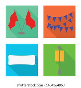 Isolated object of fabric and white symbol. Set of fabric and presentation stock symbol for web.