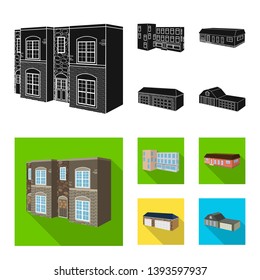 Isolated object of facade and housing icon. Set of facade and infrastructure vector icon for stock.