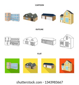 Isolated object of facade and housing logo. Set of facade and infrastructure stock symbol for web.