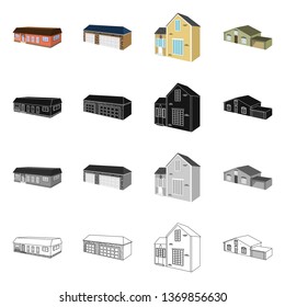 Isolated object of facade and housing sign. Collection of facade and infrastructure vector icon for stock.