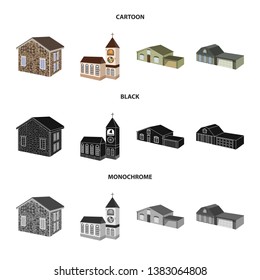Isolated object of facade and housing sign. Collection of facade and infrastructure vector icon for stock.