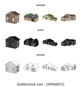 Isolated object of facade and housing symbol. Set of facade and infrastructure vector icon for stock.