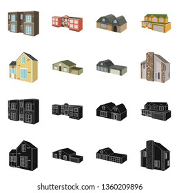 Isolated object of facade and housing symbol. Set of facade and infrastructure stock vector illustration.