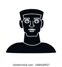 Isolated object of face and male logo. Collection of face and adult vector icon for stock.