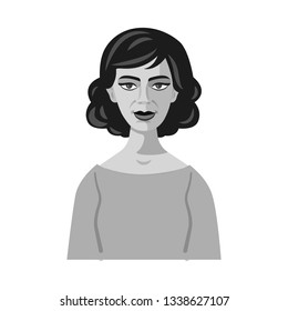 Isolated object of face and person icon. Collection of face and portrait vector icon for stock.