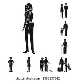 Isolated object of face  and portrait symbol. Set of face  and people vector icon for stock.