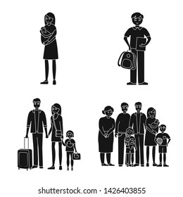 Isolated object of face and portrait symbol. Collection of face and people stock vector illustration.