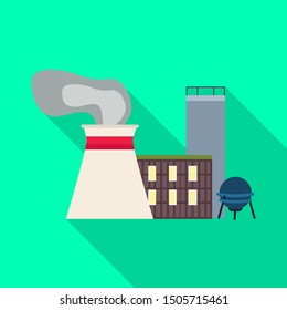 Isolated object of factory and building icon. Web element of factory and pipe stock symbol for web.