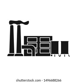 Isolated object of factory and building logo. Set of factory and station stock vector illustration.